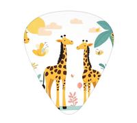 Guitar plectrums 12 pieces set Comfortable in the hand with smooth edges Three thicknesses to match Cute Wild Cartoon Giraffes Picture