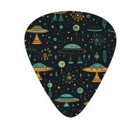 Guitar plectrums 12 pieces set Comfortable in the hand with smooth edges Three thicknesses to match ufo at night Printing