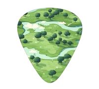 Guitar plectrums 12 pieces set Comfortable in the hand with smooth edges Three thicknesses to match beautiful golf course Printing