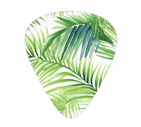 Guitar plectrums 12 pieces set Comfortable in the hand with smooth edges Three thicknesses to match tropical palm tree leaves watercolor Printing