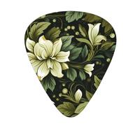 Guitar plectrums 12 pieces set Comfortable in the hand with smooth edges Three thicknesses to match green vintage floral Printing