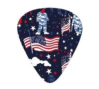 Guitar plectrums 12 pieces set Comfortable in the hand with smooth edges Three thicknesses to match us military soldiers patriotic memorial day Printing