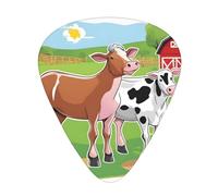 Guitar plectrums 12 pieces set Comfortable in the hand with smooth edges Three thicknesses to match Farm Animal Picture