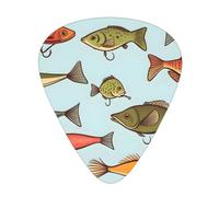 Guitar plectrums 12 pieces set Comfortable in the hand with smooth edges Three thicknesses to match Fishing Bait Picture