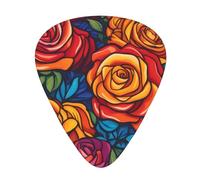Guitar plectrums 12 pieces set Comfortable in the hand with smooth edges Three thicknesses to match Rainbow Rose Prints