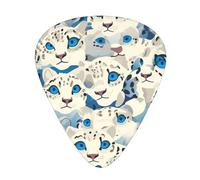 Guitar plectrums 12 pieces set Comfortable in the hand with smooth edges Three thicknesses to match snow leopard Printing