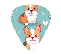 Guitar plectrums 12 pieces set Comfortable in the hand with smooth edges Three thicknesses to match cute corgi Printing