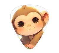 Guitar plectrums 12 pieces set Comfortable in the hand with smooth edges Three thicknesses to match cute monkey Printing