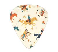 Guitar plectrums 12 pieces set Comfortable in the hand with smooth edges Three thicknesses to match Cowboy Ride Horse Printing