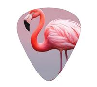 Guitar plectrums 12 pieces set Comfortable in the hand with smooth edges Three thicknesses to match Pink Flamingo Picture