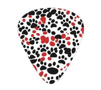 Guitar plectrums 12 pieces set Comfortable in the hand with smooth edges Three thicknesses to match Paw Print Picture