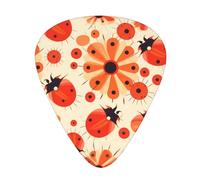 Guitar plectrums 12 pieces set Comfortable in the hand with smooth edges Three thicknesses to match seven star ladybird Printing