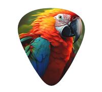 Guitar plectrums 12 pieces set Comfortable in the hand with smooth edges Three thicknesses to match Tropical parrot Picture
