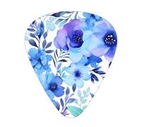 Guitar plectrums 12 pieces set Comfortable in the hand with smooth edges Three thicknesses to match watercolor floral pattern Printing