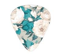 Guitar plectrums 12 pieces set Comfortable in the hand with smooth edges Three thicknesses to match teal gray rose flower Printing
