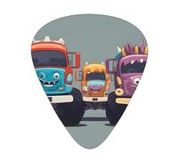 Guitar plectrums 12 pieces set Comfortable in the hand with smooth edges Three thicknesses to match Cute Monster Trucks Pattern