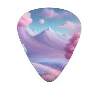 Guitar plectrums 12 pieces set Comfortable in the hand with smooth edges Three thicknesses to match Blue Pink and Purple Pastel Colors Pattern