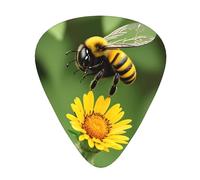 Guitar plectrums 12 pieces set Comfortable in the hand with smooth edges Three thicknesses to match Bumble Bees Pattern