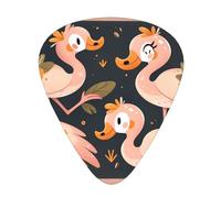Guitar plectrums 12 pieces set Comfortable in the hand with smooth edges Three thicknesses to match lovely pink flamingos Printing