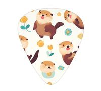 Guitar plectrums 12 pieces set Comfortable in the hand with smooth edges Three thicknesses to match Cartoon Cute Otter Printing