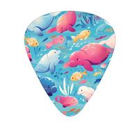 Guitar plectrums 12 pieces set Comfortable in the hand with smooth edges Three thicknesses to match Crazy Save Manatee Printing