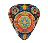 Guitar plectrums 12 pieces set Comfortable in the hand with smooth edges Three thicknesses to match Mexican Folk Art Boho Picture