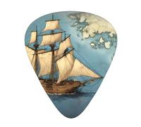 Guitar plectrums 12 pieces set Comfortable in the hand with smooth edges Three thicknesses to match Nautical Sailboat Map Picture