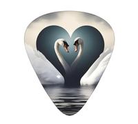Guitar plectrums 12 pieces set Comfortable in the hand with smooth edges Three thicknesses to match swan heart Pattern