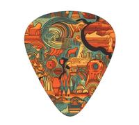 Guitar plectrums 12 pieces set Comfortable in the hand with smooth edges Three thicknesses to match african map ethnic pattern Printing