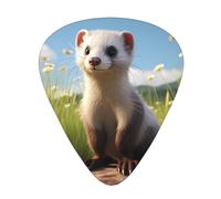 Guitar plectrums 12 pieces set Comfortable in the hand with smooth edges Three thicknesses to match Wildlife Ferret Picture