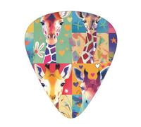 Guitar plectrums 12 pieces set Comfortable in the hand with smooth edges Three thicknesses to match colorful giraffe fans lovers Printing