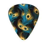 Guitar plectrums 12 pieces set Comfortable in the hand with smooth edges Three thicknesses to match fresh peacock Printing