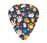 Guitar plectrums 12 pieces set Comfortable in the hand with smooth edges Three thicknesses to match Dog Paw Prints Printing