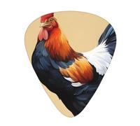 Guitar plectrums 12 pieces set Comfortable in the hand with smooth edges Three thicknesses to match Art Chicken Animal Painting Picture
