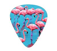 Guitar plectrums 12 pieces set Comfortable in the hand with smooth edges Three thicknesses to match Multiple pink flamingos Picture