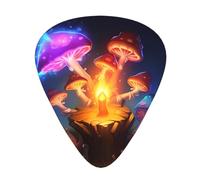 Guitar plectrums 12 pieces set Comfortable in the hand with smooth edges Three thicknesses to match bright mushrooms art Printing
