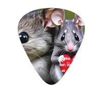 Guitar plectrums 12 pieces set Comfortable in the hand with smooth edges Three thicknesses to match Mouse in Love Picture
