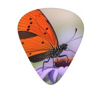 Guitar plectrums 12 pieces set Comfortable in the hand with smooth edges Three thicknesses to match Orange Butterfly Picture