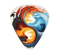Guitar plectrums 12 pieces set Comfortable in the hand with smooth edges Three thicknesses to match yin yang fire water Pattern