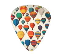 Guitar plectrums 12 pieces set Comfortable in the hand with smooth edges Three thicknesses to match Hot Air Balloon Picture