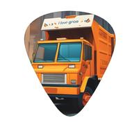 Guitar plectrums 12 pieces set Comfortable in the hand with smooth edges Three thicknesses to match I Love Garbage Trucks Pattern