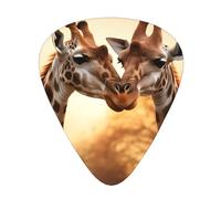 Guitar plectrums 12 pieces set Comfortable in the hand with smooth edges Three thicknesses to match Two giraffes Picture