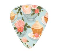 Guitar plectrums 12 pieces set Comfortable in the hand with smooth edges Three thicknesses to match sweet afternoon tea Printing