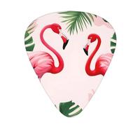 Guitar plectrums 12 pieces set Comfortable in the hand with smooth edges Three thicknesses to match Palm Leaf and Flamingos Couple Picture