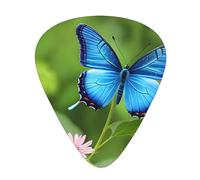 Guitar plectrums 12 pieces set Comfortable in the hand with smooth edges Three thicknesses to match Blue Starry Butterfly Picture