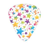 Guitar plectrums 12 pieces set Comfortable in the hand with smooth edges Three thicknesses to match colorful rainbow stars Printing