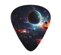 Guitar plectrums 12 pieces set Comfortable in the hand with smooth edges Three thicknesses to match Abstract Universe Picture