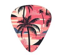 Guitar plectrums 12 pieces set Comfortable in the hand with smooth edges Three thicknesses to match pink beach sunset Printing