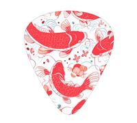 Guitar plectrums 12 pieces set Comfortable in the hand with smooth edges Three thicknesses to match japanese pretty red carp fish Printing