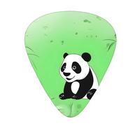 Guitar plectrums 12 pieces set Comfortable in the hand with smooth edges Three thicknesses to match Green background panda Prints